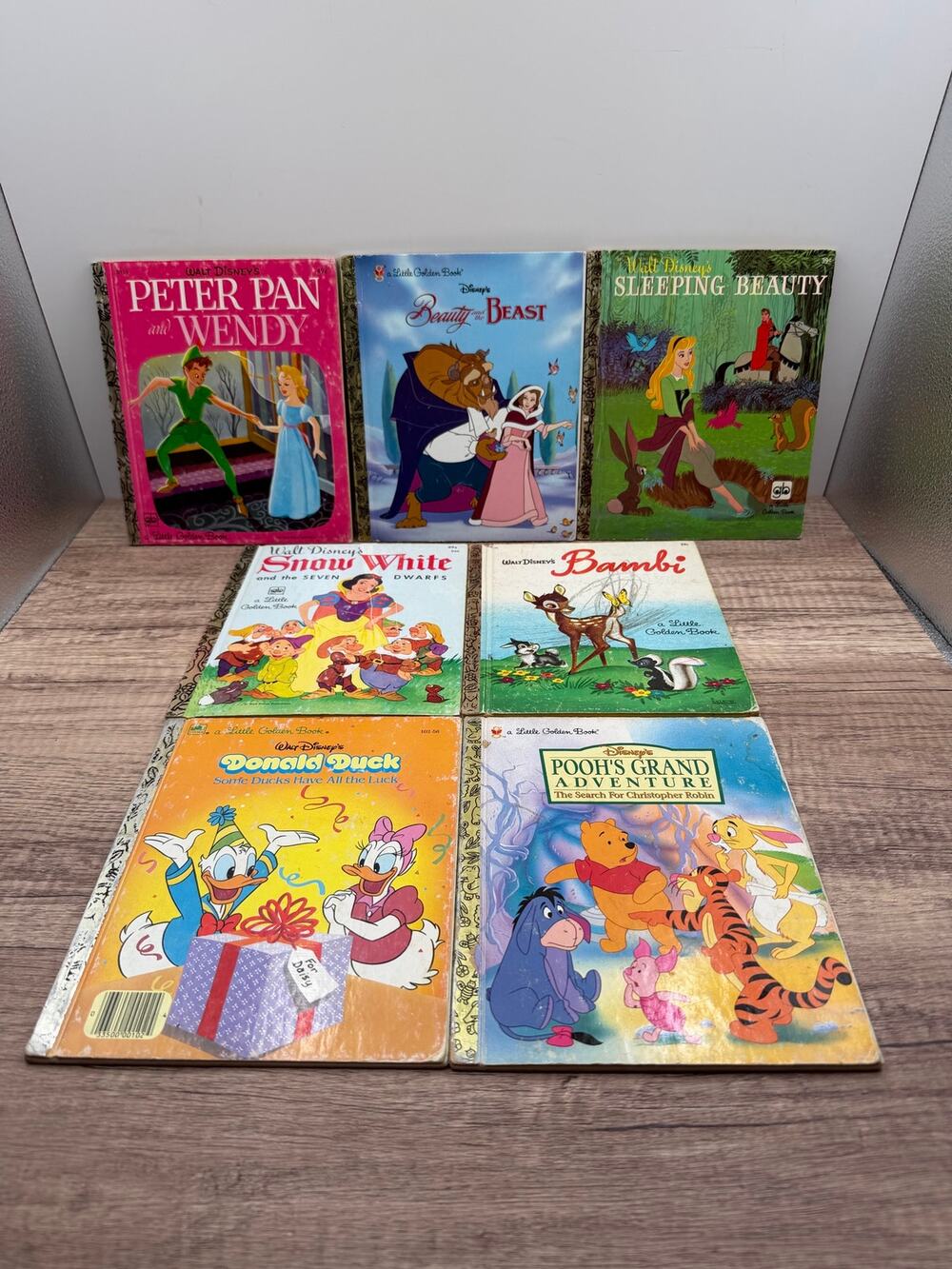 Vintage Disney Little Golden Books Lot of 7-Peter Pan/Bambi/Snow White/ Pooh⁠